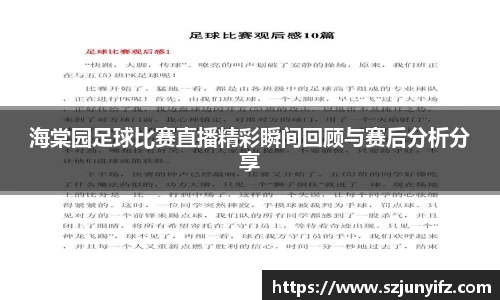 海棠园足球比赛直播精彩瞬间回顾与赛后分析分享