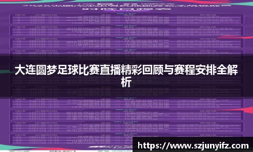 大连圆梦足球比赛直播精彩回顾与赛程安排全解析